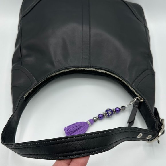 Vintage COACH Legacy Black Leather Hobo Shoulder/Handbag in EVC - Picture 9 of 16
